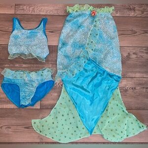 Disney Parks Cruise Line The Little Mermaid Ariel Costume Size 7/8 3 Piece Set